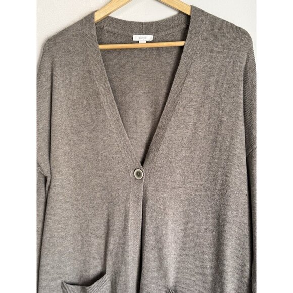 J. Jill Pure Jill Womens Cardigan Sz Large Taupe Brown Casual Grandpa Minimalist - Picture 3 of 9